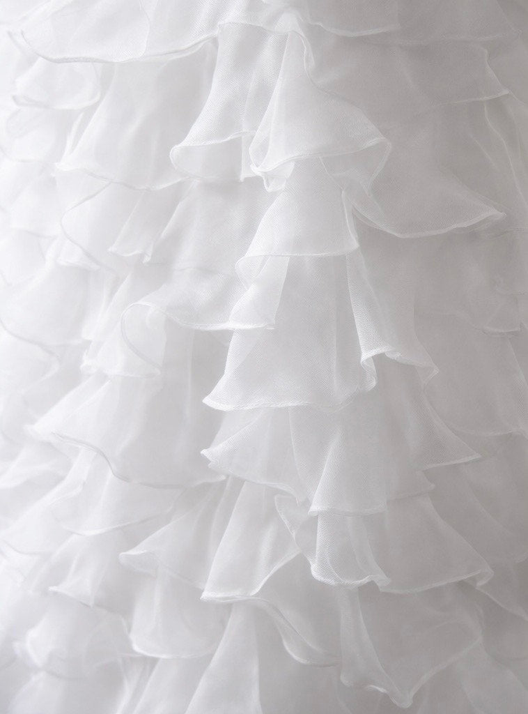 Europa Novias Strapless Ruffled Wedding Dress - Size 10