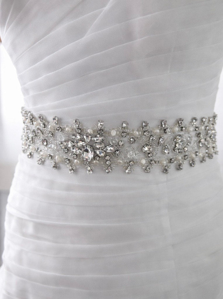 Europa Novias Strapless Ruffled Wedding Dress - Size 10