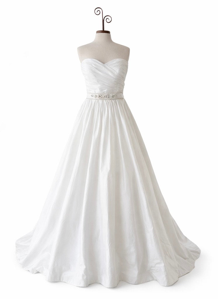 Mori Lee Strapless A-Line Wedding Dress with Beaded Waist - Size 14-16