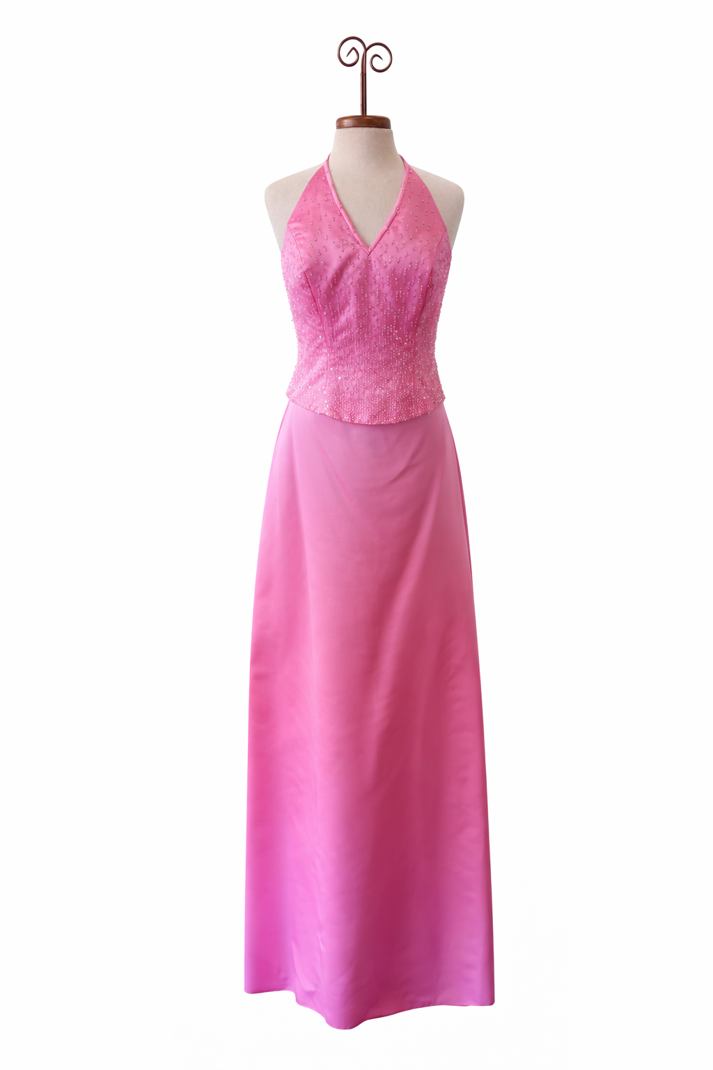 Mori Lee Pink Beaded Halter Prom Dress – Size 11/12