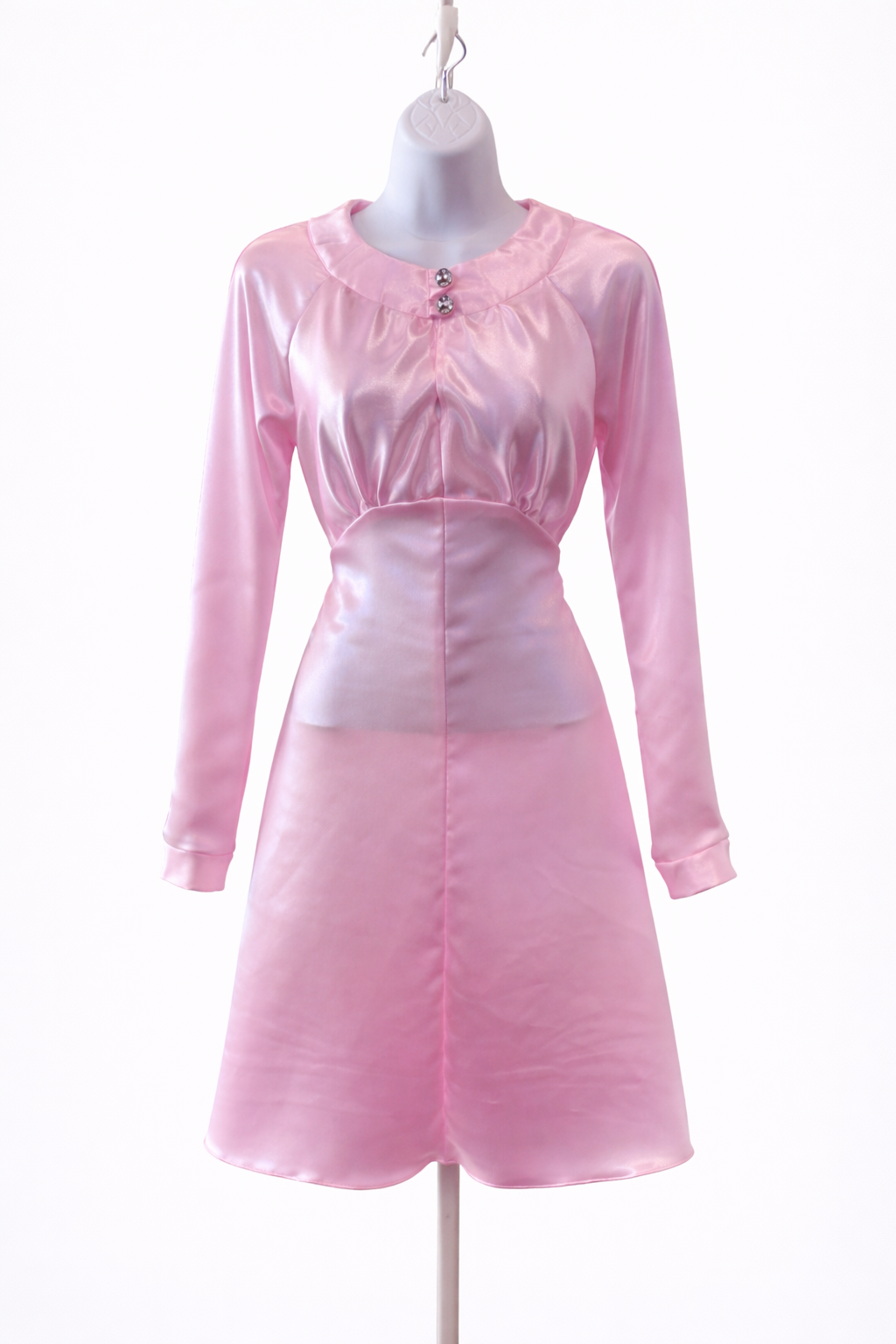 The Rosalie Satin Dress – Blush Pink Long Sleeve Formal Dress